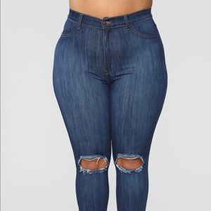 Plus size denim jeans